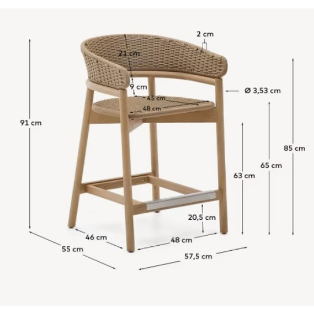 Полубарный стул Kave Home Arinella C00108RO12