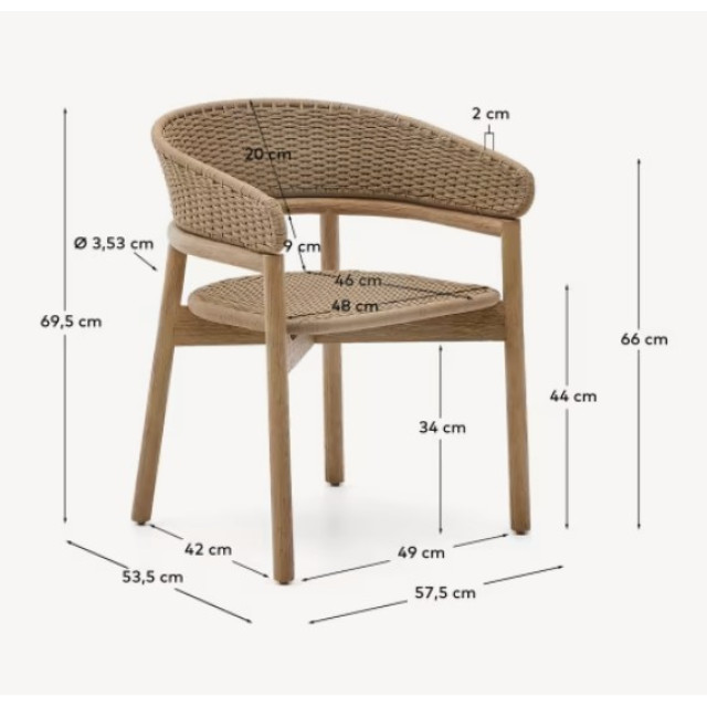 Вуличний стілець Kave Home Arinella C00077RO12 Вуличний стілець Kave Home Arinella C00077RO12