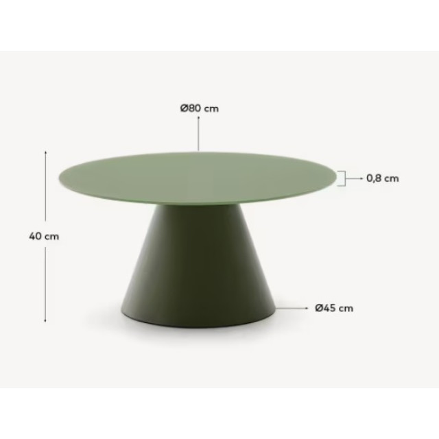 Кавовий столик Wilshire T0600003CR19 Ø 80 см зелений Кавовий столик Wilshire T0600003CR19 Ø 80 см зелений