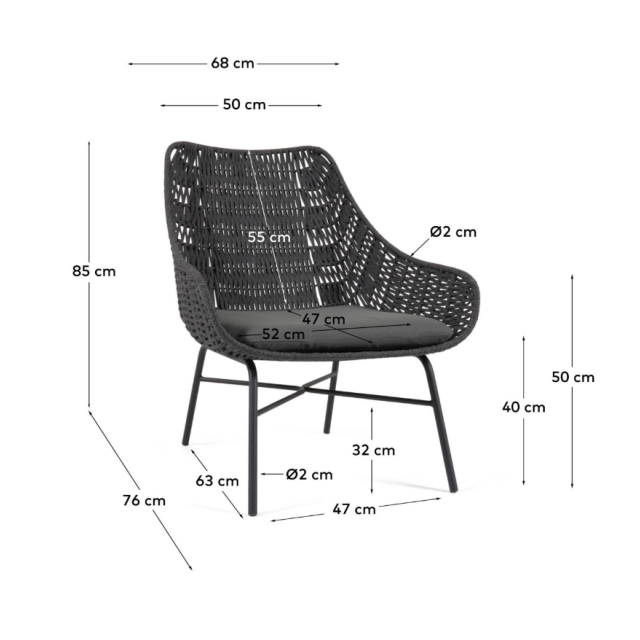 Уличное кресло Abeli CC5223J01 ножки из стали 68 х 76 см Уличное кресло Abeli CC5223J01 ножки из стали 68 х 76 см