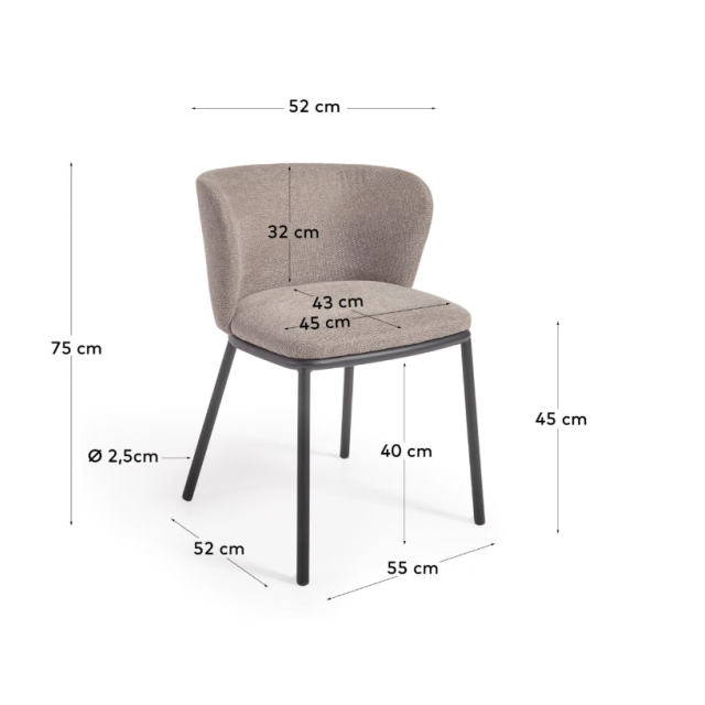 Стілець Ciselia CC3000KY10 з синелі 55x52 см