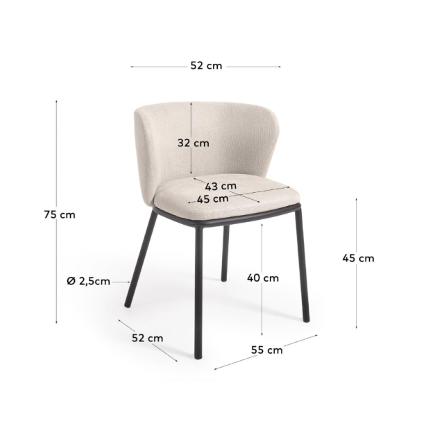 Стілець Ciselia CC3000KY12 з синелі 55x52 см