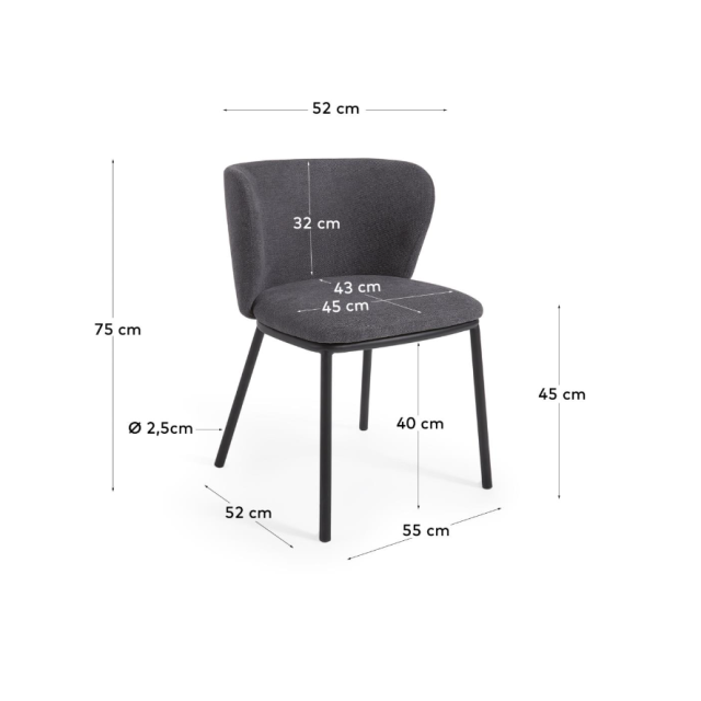 Стілець Ciselia CC3000KY15 з синелі 55x52 см