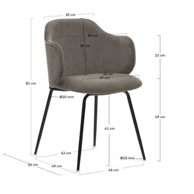 Стілець Suanna C0100009PN15 з синелі 56х55 см