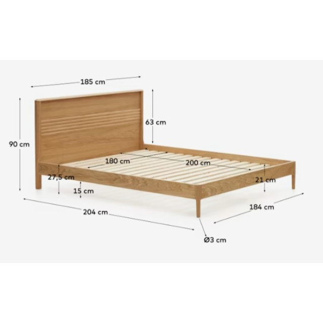 Кровать Lenon N0100012MM46 из массива дуба и дубового шпона, 180 x 200 см Кровать Lenon N0100012MM46 из массива дуба и дубового шпона, 180 x 200 см