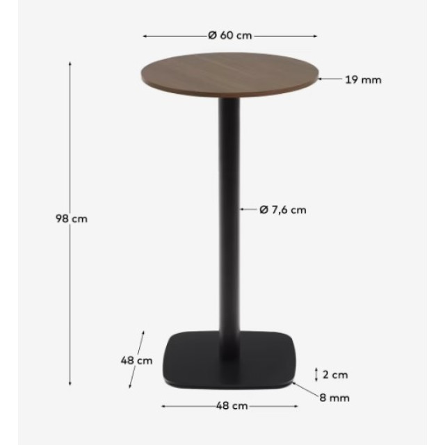 Стол барный Dina T09032WM41 из меламина Ø 60x96 см Стол барный Dina T09032WM41 из меламина Ø 60x96 см