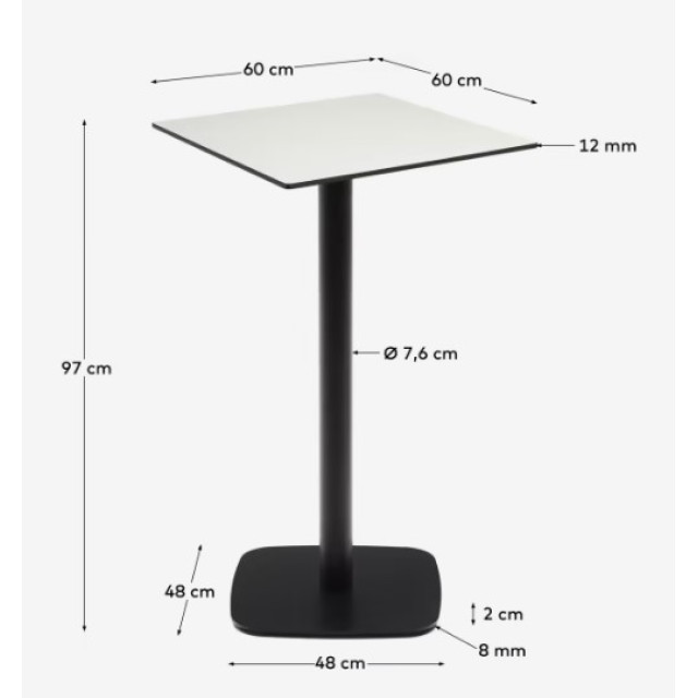 Стол барный Dina T09013HP05 белого цвета 60x60x96 см Стол барный Dina T09013HP05 белого цвета 60x60x96 см