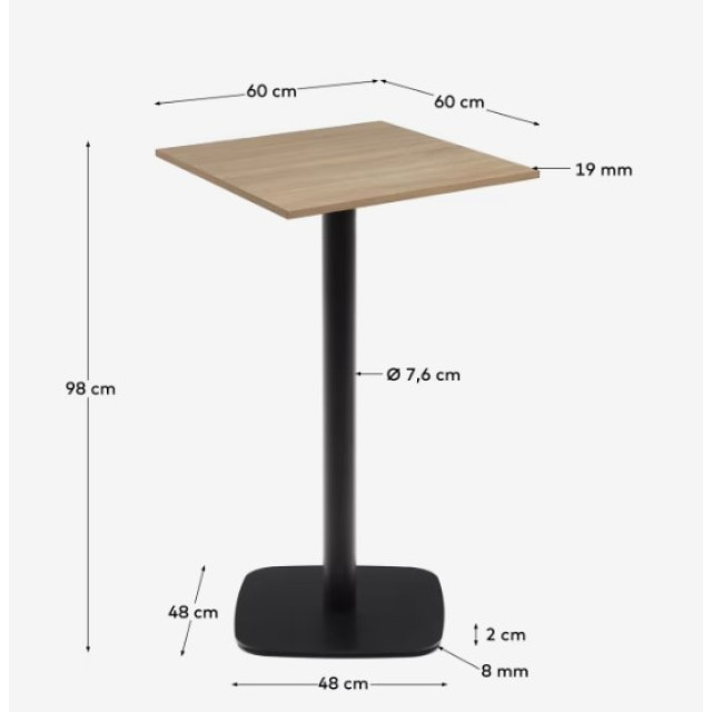 Стол барный Dina T09013WM46 из натурального меламина 60x60x96 см Стол барный Dina T09013WM46 из натурального меламина 60x60x96 см