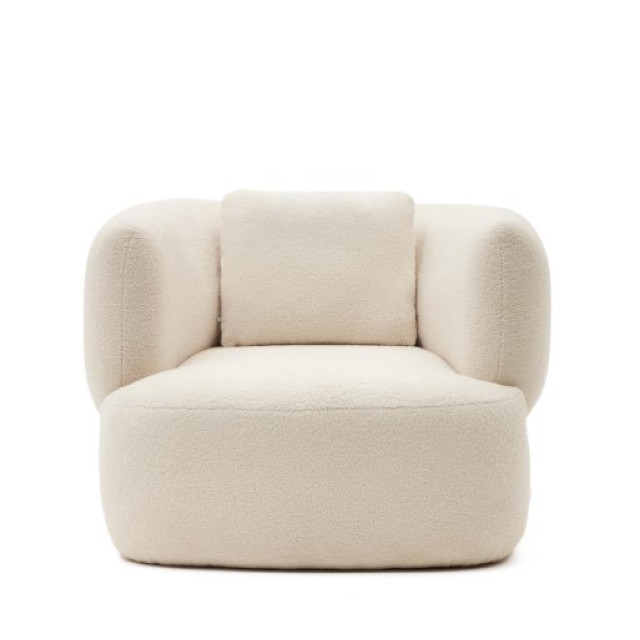 Крісло Martina S83110HI39 з білого букле з подушкою