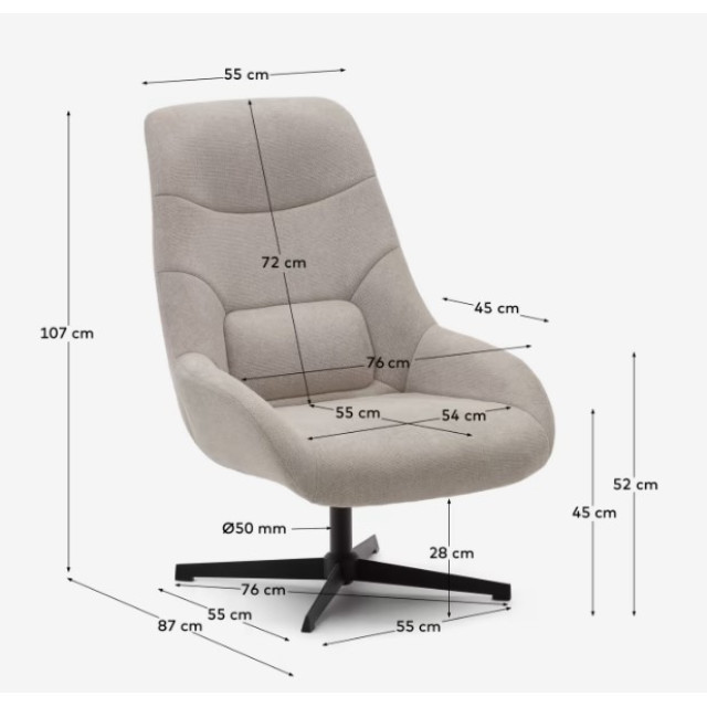 Поворотное кресло Celida S0900008BF12 из бежевое