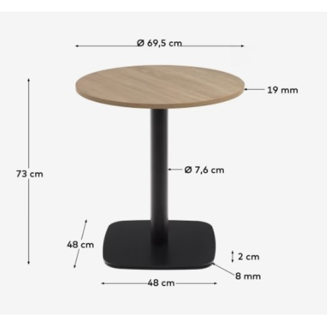 Уличный стол Dina T09031WM46 из натурального меламина Ø 68x70 см Уличный стол Dina T09031WM46 из натурального меламина Ø 68x70 см