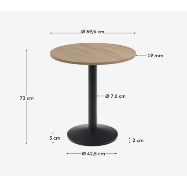 Уличный стол Dina T09010WM46 из натурального меламина Ø 68x70 см Уличный стол Dina T09010WM46 из натурального меламина Ø 68x70 см