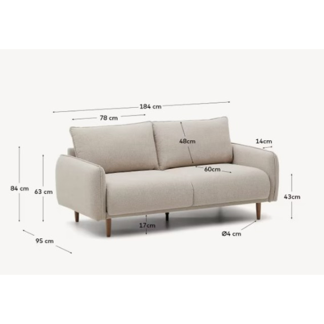 Диван Carlota S80620AU12 2-місний бежевий 184 см Диван Carlota S80620AU12 2-місний бежевий 184 см