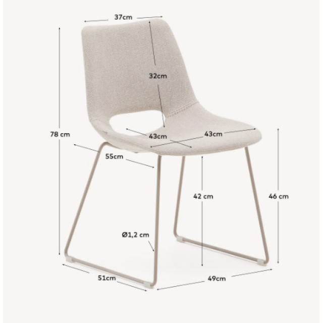 М'який стілець Zahara C0100206BF12 Бежевий 