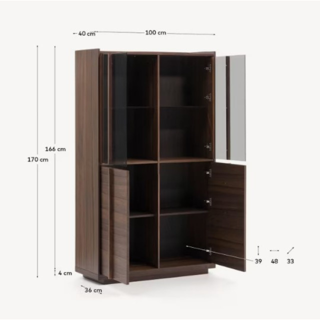 Шафа-вітрина Onix M1200015MM41 Горіх