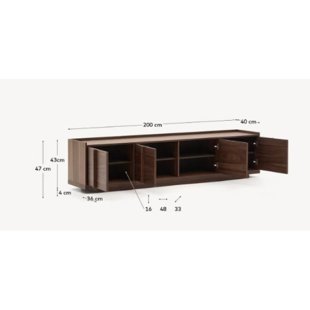ТВ-Тумба Onix M1000031MM41 Горіх 200 x 45 см