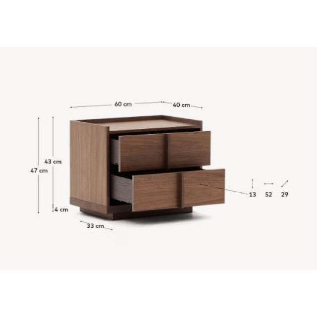 Приліжкова тумба Onix N1200017MM41 Горіх 60x59 см