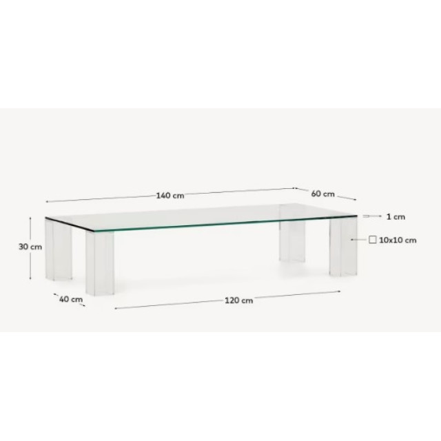 Журнальний столик Adularia T0600053CC07 Прозорий 140 x 60 см