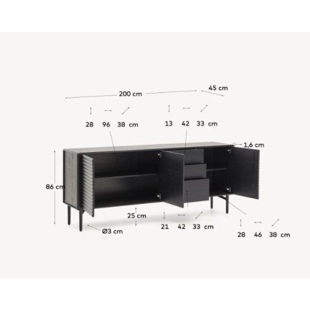 Тумба Lenon CC2090M01 черный дуб Тумба Lenon CC2090M01 черный дуб