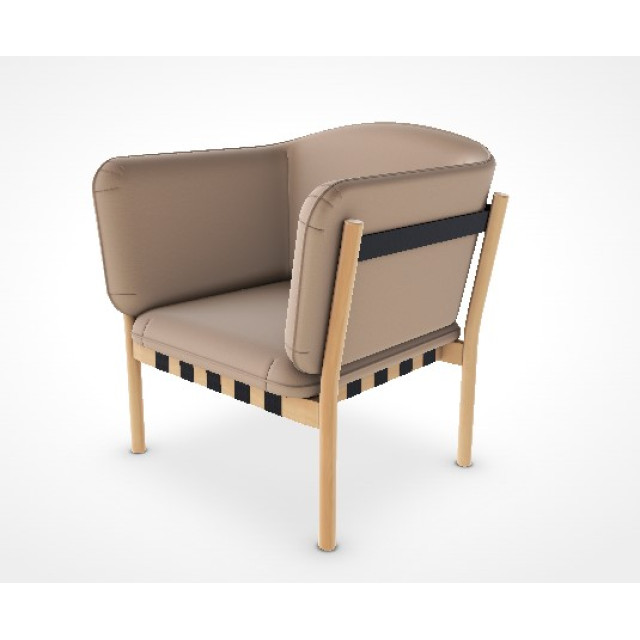 Деревянное кресло TON Dowel 363-392 с мягким сиденьем