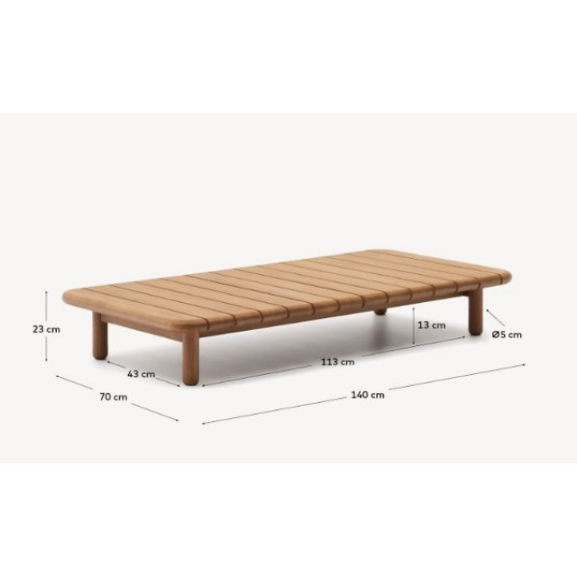 Журнальный стол Turqueta J0300086MM47 из дерева тик 140х70 см