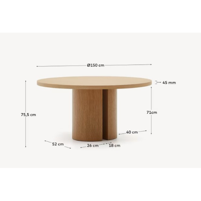 Стол Nealy Ø 150 см Натуральный T0300050MM40