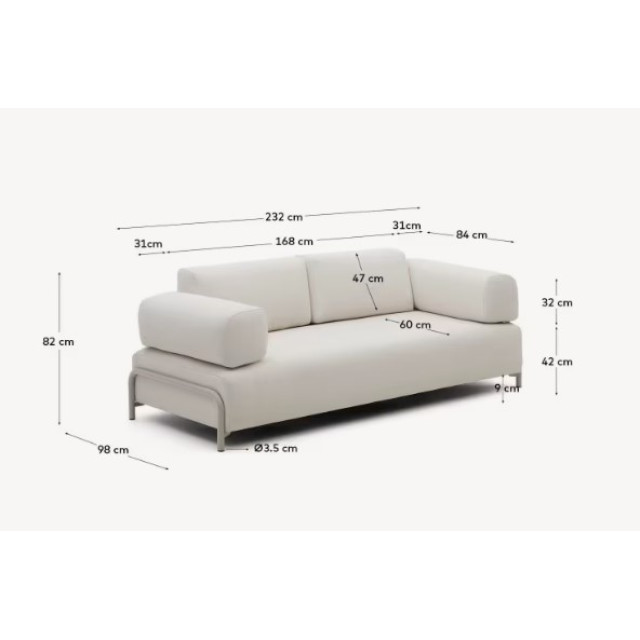 Диван Compo S83631DR39 Бежевый 232 см