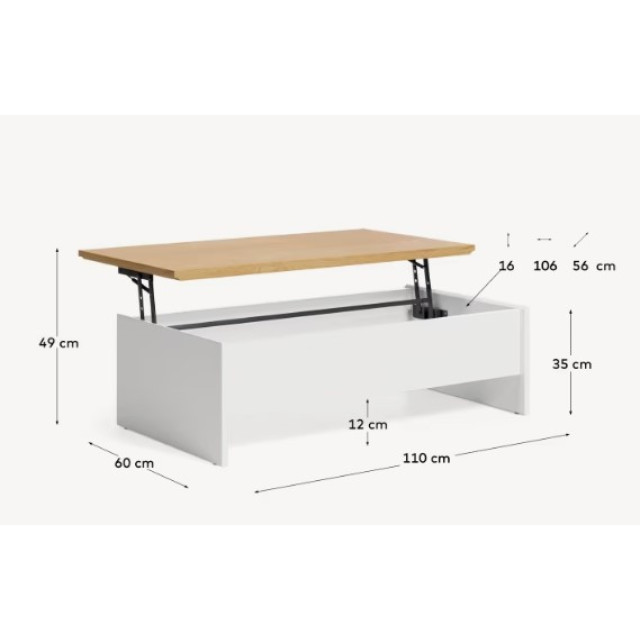 Журнальний столик Abilen T0500002MM05 з дубу 110 x 60 см