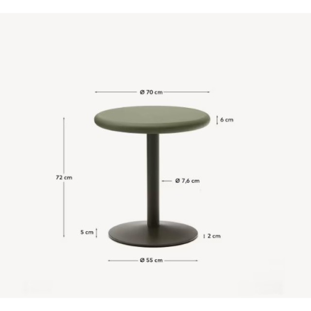 Вуличний стіл Esilda T00162PR19 Круглий Зелений 72 см