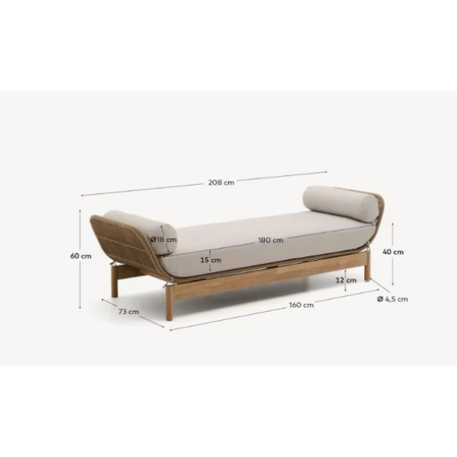 Вуличний диван Catalina J1300008JJ14 Сірий 208 x 70 см