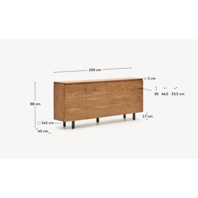 Комод Uxue M00051MA11 з масиву акації 200 x 88 см