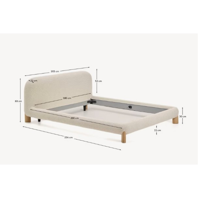 Кровать Odina N00046FA12 Бежевый Ясень 180Х200 см