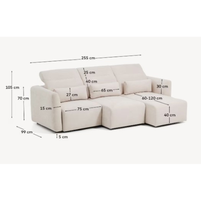 Диван 3-місний Lares S81931LB12 Бежевий 255 см Диван 3-місний Lares S81931LB12 Бежевий 255 см