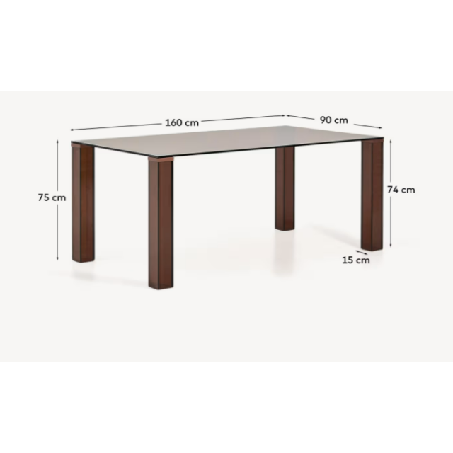 Обідній стіл Adularia T00241CR10 Коричневий 160 x 90 см