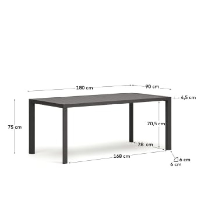 Вуличний стіл Culip J0100008NN02 Сірий 180 x 90 см
