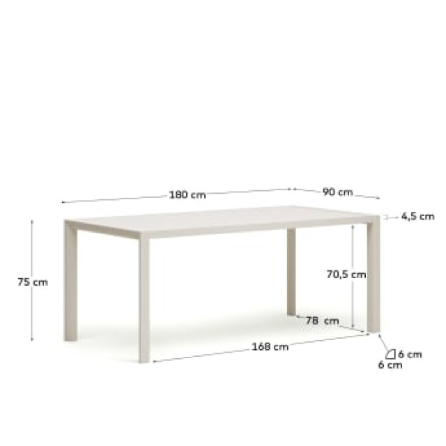 Вуличний стіл Culip J0100008NN02 білого кольору 180 x 90 см