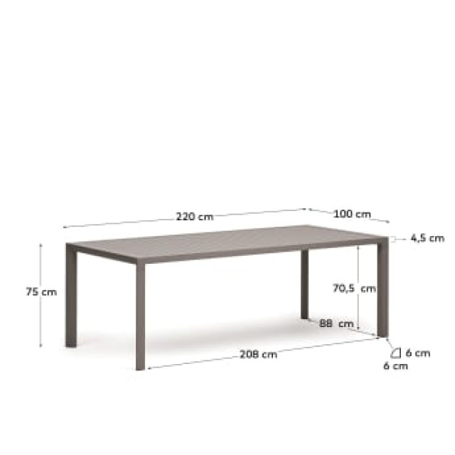 Садовый стол Culip J0100037NN12 коричневый 220 x 100 см Садовый стол Culip J0100037NN12 коричневый 220 x 100 см