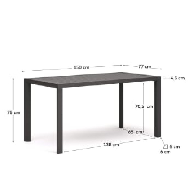 Вуличний стіл Culip J0100039NN02 Сірий 150 x 77 см Вуличний стіл Culip J0100039NN02 Сірий 150 x 77 см