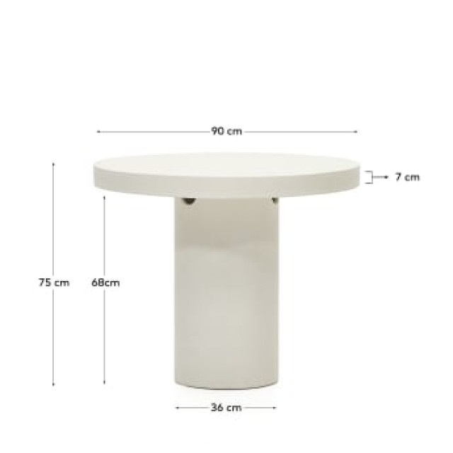 Круглый стол Aiguablava J0100044PR05 с белого бетона Ø 90 см Круглый стол Aiguablava J0100044PR05 с белого бетона Ø 90 см