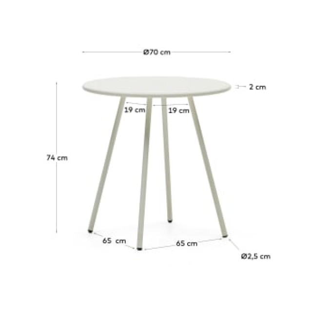 Круглый уличный стол Montjoi J0400004NN05 из стали с белой отделкой Ø 70 см Круглый уличный стол Montjoi J0400004NN05 из стали с белой отделкой Ø 70 см