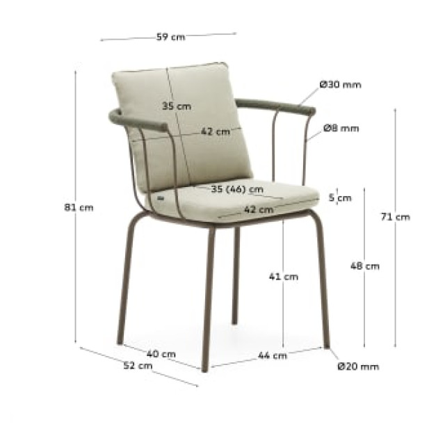 М'який стілець Salguer J0600040RR09 Коричневий