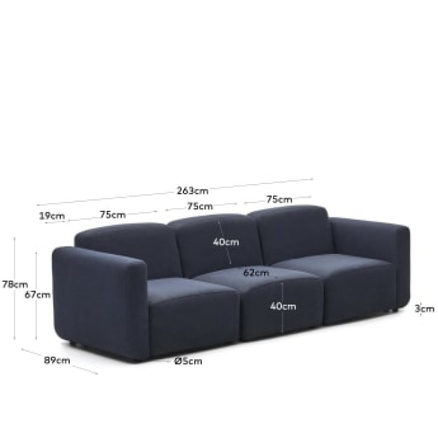 Тримісний диван Neom S82630AU25 Синій 263 см