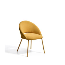 Стул Bonali C00486UP12UP11 обивка из горчичного шенилла, ножки из металла горчичного цвета