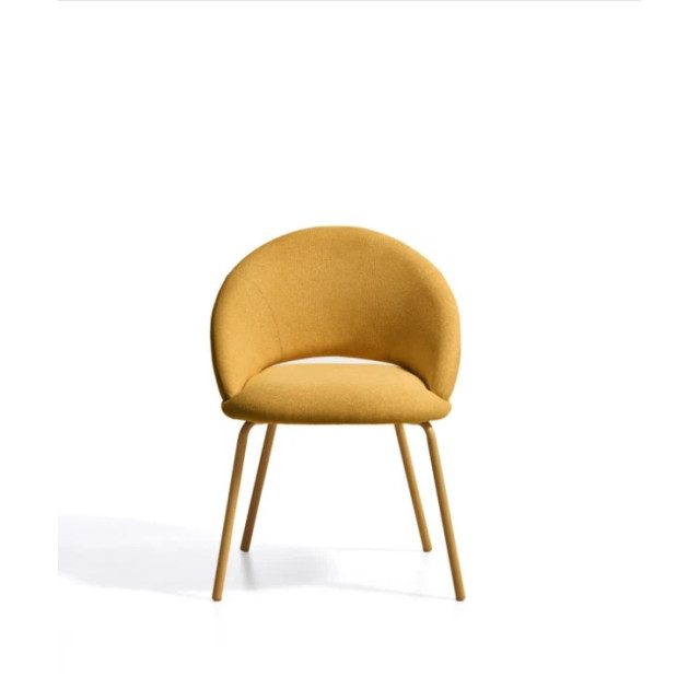 Стул Bonali C00486UP12UP11 обивка из горчичного шенилла, ножки из металла горчичного цвета