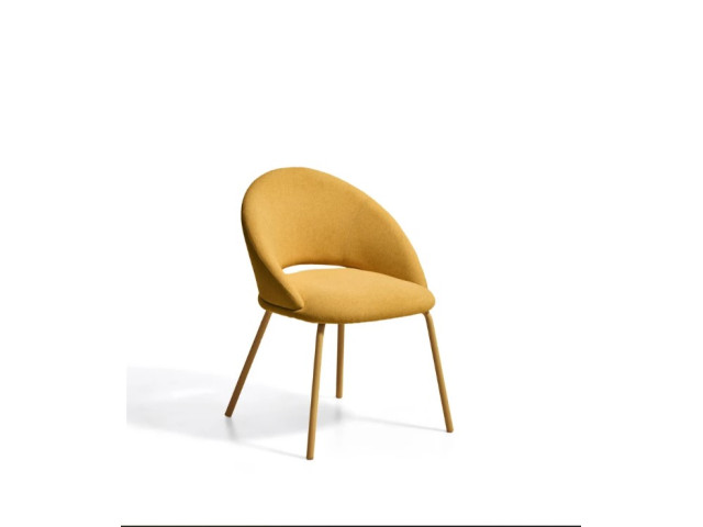 Стул Bonali C00486UP12UP11 обивка из горчичного шенилла, ножки из металла горчичного цвета