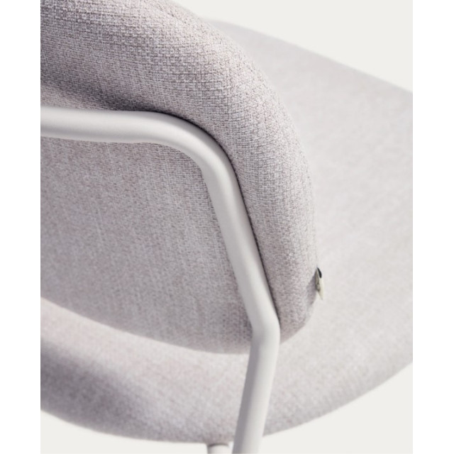 Стілець Meli C00582UP12 в оббивці з бежевого шенілла та металевими бежевими ніжками