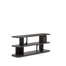 Стелаж Aduma M00237MO09 з дубового шпону з оздобленням під чорне дерево