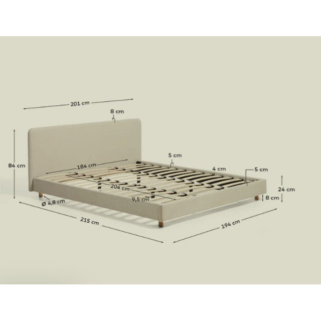 Ліжко Selven N00111FA12 с бежевої синелі 180 x 200 см