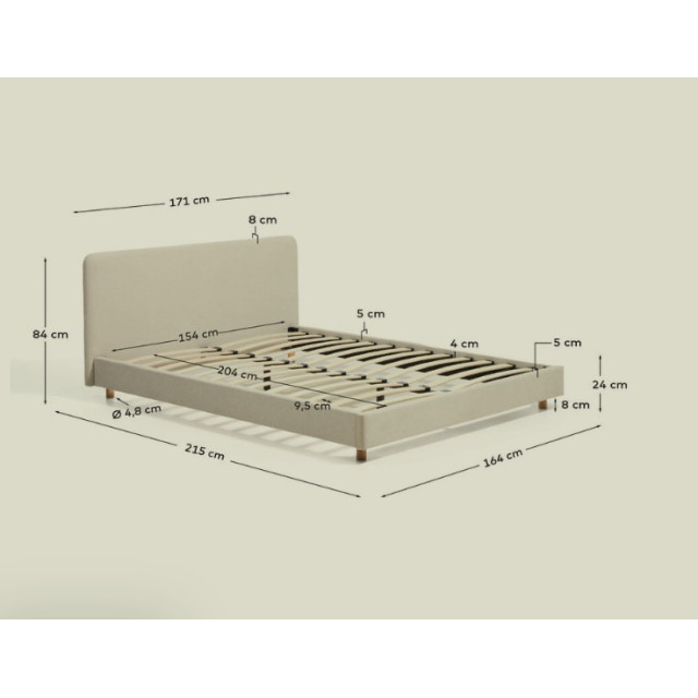 Ліжко Selven N00177FA12 с бежевої синелі 150 x 200 см