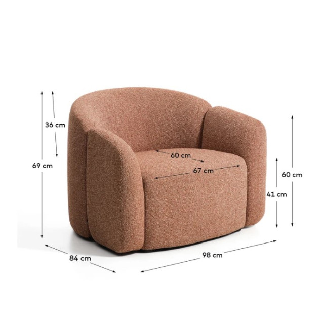 Крісло Corvena S00209FA59 з теракотового шенілла